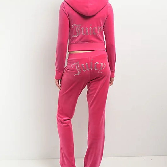 Juicy Couture Pants - Juicy Couture Pink Velour Tracksuit Set Medium y2k OG Bling Love Juicy